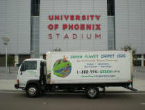 Carpet Cleaning Truck & Stadium Picture